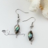 olive seawater rainbow abalone black white oyster shell mother of pearl dangle earrings design B