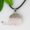 openwork semi precious stone rose quartz amethyst agate necklaces pendants design A