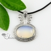 oval agate amethyst rose quartz glass opal tigereye semi precious stone necklaces pendants design E