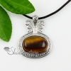 oval agate amethyst rose quartz glass opal tigereye semi precious stone necklaces pendants design F