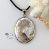 oval cameo sea turtle girl white penguin seashell mother of pearl oyster sea shell pendants for necklaces design B