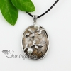 oval flower semi precious stone rose quartz freshwater pearl necklaces pendants design A