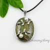 oval flower semi precious stone rose quartz freshwater pearl necklaces pendants design B