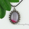 oval glass opal tiger's-eye amethyst rose quartz jade agate semi precious stone necklaces with pendants design E