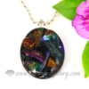 oval handmade dichroic glass necklaces pendants jewelry assorted