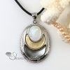 oval moon white yellow penguin pink seashell mother of pearl oyster sea shell necklaces pendants design B