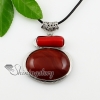 oval oblong turquoise tigereye opal agate red coralnecklacessemi precious stone necklaces pendants design D