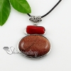 oval oblong turquoise tigereye opal agate red coralnecklacessemi precious stone necklaces pendants design E