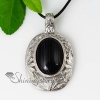 oval openwork semi precious stone rose quartz glass opal necklaces pendants design B