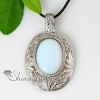 oval openwork semi precious stone rose quartz glass opal necklaces pendants design D