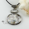oval patchwork white oyster shell rainbow abalone shell freshwater pearl necklaces pendants design A
