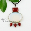 oval rose quartz agate glass opal semi precious stone necklaces pendants design D