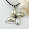 oval round flower white oyster shell freshwater pearl necklaces pendants design B