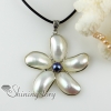 oval round flower white oyster shell freshwater pearl necklaces pendants design A