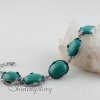 oval semi precious stone agate tiger's-eye turquoise charm bracelets jewelry design B