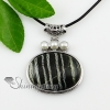 oval semi precious stone and freshwater pearl necklaces pendants design A
