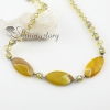 oval semi precious stone jade agate and crystal beads long chain necklaces design C