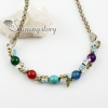oval semi precious stone jade tigereye rose quartz agate and beads long chain necklaces design A