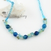 oval semi precious stone jade tigereye rose quartz agate and beads long chain necklaces design C
