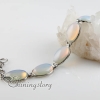 oval semi precious stone rose quartz glass opal charm toggle bracelets jewelry design A
