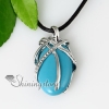 oval semi precious stone rose quartz turquoise tiger's-eye agate necklaces pendants design A