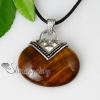 oval semi precious stone tiger's-eye glass opal necklaces pendants jewelry design B