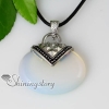 oval semi precious stone tiger's-eye glass opal necklaces pendants jewelry design A