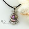 oval teardrop rainbow abalone sea shell rhinestone mother of pearl pendant necklace design B