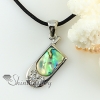 oval teardrop rainbow abalone sea shell rhinestone mother of pearl pendant necklace design C