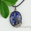 oval tiger's-eye rose quartz amethyst jade rhinestone semi precious stone necklaces with pendants design E