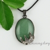 oval tiger's-eye rose quartz amethyst jade rhinestone semi precious stone necklaces with pendants design H