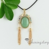 oval turquoise glass opal amethyst rose quartz tiger's-eye rhinestone jade necklaces with pendants design A