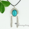oval turquoise glass opal amethyst rose quartz tiger's-eye rhinestone jade necklaces with pendants design F