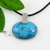oval turquoise jade rose quartz semi precious stone necklaces pendants design A