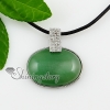 oval turquoise jade rose quartz semi precious stone necklaces pendants design B