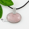 oval turquoise jade rose quartz semi precious stone necklaces pendants design C