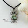 owl peacock rainbow abalone shell rhinestone necklaces pendants design A