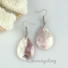 oyster sea shell round oval heart teardrop patchwork dangle earrings mother of pearl jewelry design D