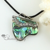 patchwork rainbow abalone sea shell mother of pearl rhinestone pendants for necklaces design A