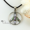 peace sign pink oyster rainbow abalone shell rhinestone necklaces pendants design A