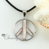 peace sign pink oyster rainbow abalone shell rhinestone necklaces pendants design B