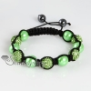 pearls macrame disco glitter ball pave beads bracelets design H