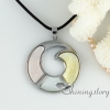 penguin rainbow abalone shell circle necklaces with pendants mother of pearl jewelry design A