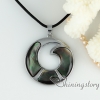 penguin rainbow abalone shell circle necklaces with pendants mother of pearl jewelry design B