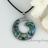 penguin rainbow abalone shell circle necklaces with pendants mother of pearl jewelry design E
