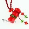 aromatherapy pendants necklace vintage perfume bottle pendant necklace wholesale distributor top quality lampwork glass jewelry red