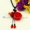 empty small glass vial necklace pendants small wish bottle pendant necklace wholesale supplier handmade lampwork glass jewellery red