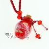 empty small glass vial necklace pendants small wish bottle pendant necklace wholesale supplier venetian lampwork glass with flower jewellery red