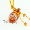 empty small glass vial necklace pendants small wish bottle pendant necklace wholesale supplier venetian lampwork glass with flower jewellery brown