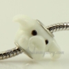 pig murano glass big hole beads for fit charms bracelets white